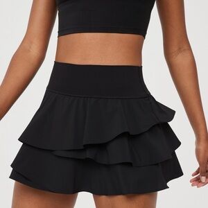 OFFLINE by Aerie Black Ruffled Tennis Skirt